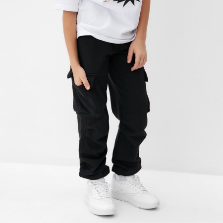 Children's pants minku, black color, height 122 cm-3