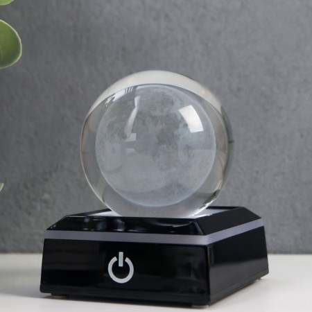 Souvenir glass backlight "Earth" d = 6 cm LED stand from 3AAA, USB wire 9x7x7 cm-1