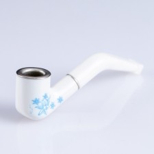 Gzhel tobacco smoking pipe, classic, 6 x 1.5 cm