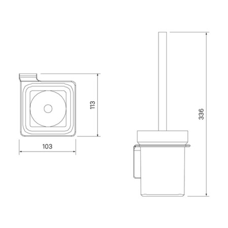 Ersh for the toilet IDDIS SLIDE, 113x103x336 mm, matte glass, chrome-9