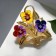 Brooch "Flower Basket" Anyutin's eyes, colored in gold