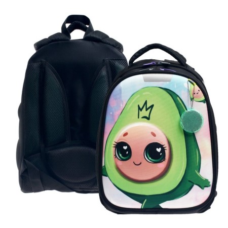 School frame backpack, 38 x 30 x 16 cm, 3D-risun, calligrata t "avocado"-5