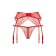 Panties and belt for stockings Softline Collection, red color, size s/m
