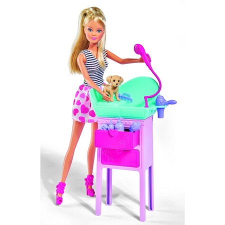Steffi doll with two dogs, 29 cm