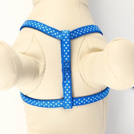 The set of stitched "peas", leash 120 x 1 cm, OG 23-35 cm, blue-4