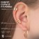 Earrings "Kaffa" star, color gold, set of 9 pcs.