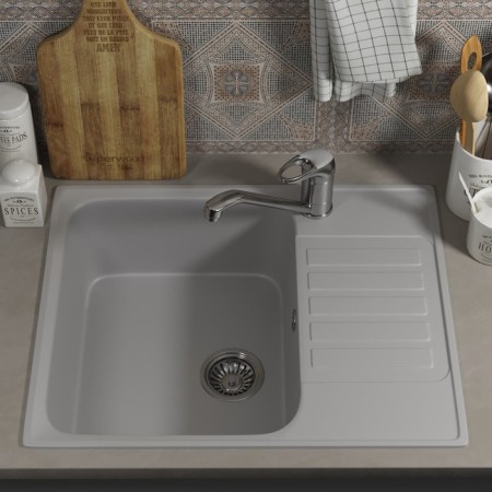 Kitchen carrier made of stone uperwood UPD-202, 600x480 mm, rectangular, smoke color-1