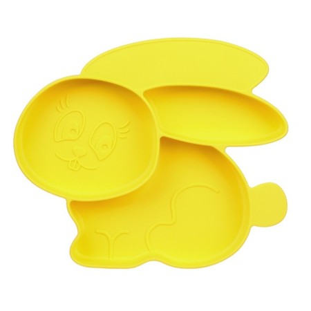 Silicone children's plate "Bunny" with sections, color mix-4