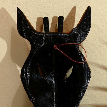 Mask "Zebra" Albezia 19x9x4 cm-3