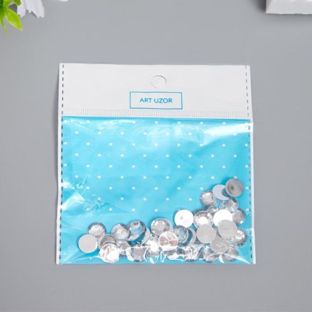 Decor for creativity plastic "Rhinestones Round. Transparent" (set 40 pcs) 1x1 cm-5