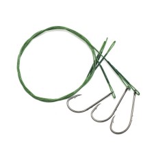 The leash of the steel Namazu Leader 1x7 Coated Green, D = 0.42 mm, l = 40 cm, with a single hook