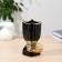 VAZ Coramics Table "Derck" stripes, D 8.5 cm H 19.5 cm, golden-black