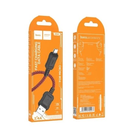 Hoco X94, Micro USB - USB, 2.4 A, 1 m, data transfer, PVC, red-4