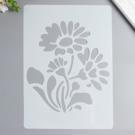 Stencil plastic "bush of daisies" 29.7x21 cm