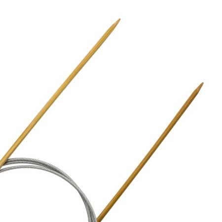 Circular knitting needles, bamboo, with a metal cable 100 cm/2.5 mm-2