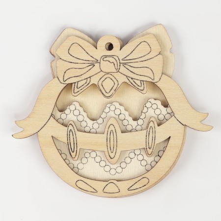 DIY tree pendant from wood for the New Year "Shar", New Year's set for creativity-4
