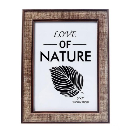 Photo frame plastic 13x18 cm "Wood drawing" with copper stroke 21.5x16.5 cm-4