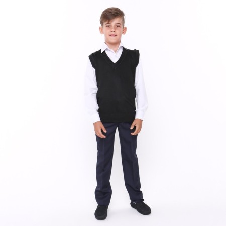 School vest for a boy, color black, height 122-128 cm-1