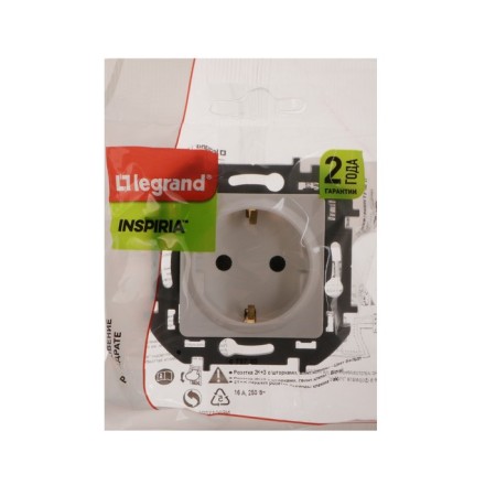 LEGRAND Inspiria, 2K+h, with curtains, 16 A, 250 V, white-2
