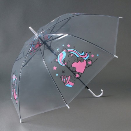 Umbrella children's "Unicorn" semi -automatic transparent, d = 90cm-2
