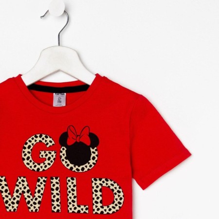 Children's T-shirt "Go Wild" Minnie Mouse, height 98-104, red-9