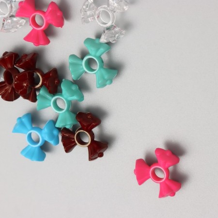 Beads for creativity plastic "Three flowers" mix set 20 g 1.9x1.9x0.9 cm-1