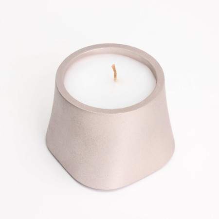 Candle "Trapezius" in the candlestick of gypsum smooth, 8x6cm, champagne-3