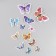 Butterflies cardboard double wings "newspaper" set 12 pcs h = 4-10 cm