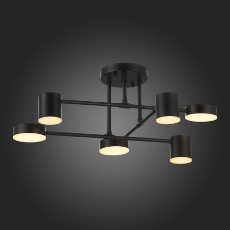 Ceiling EVOLUCE lamp. Sle201042-06. Nobel. 6x7 W, LED, 4000K, 3024 LM, 57x57x25 cm, black color-13