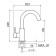 Mixer for the sink RMS SUS124-001F-1, single-leaf, ceramic cartridge d = 35 mm, satin