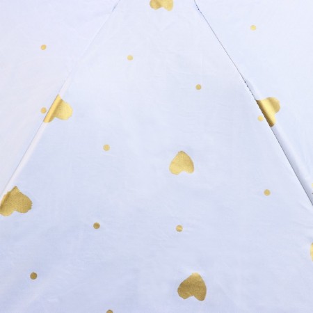 Mechanical female umbrella, 6 knitting needles, white color in gold peas.-2