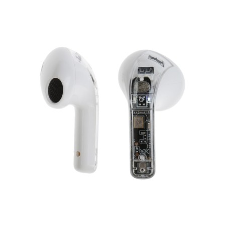 Wireless headphones YX11, TWS, inserts, BT 5.3. 28/200 mAh, noise -hand, transparent, white-2