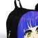 School textile backpack with ears on the hairpins "Anime", 27x23 cm, black/purple