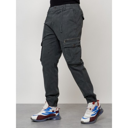 Cargo jeans men, size 44-46, dark gray color-1