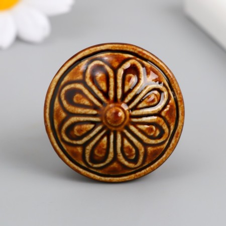Pen for the casket ceramics, metal "Flower" coffee 3.9x3.9x3.1 cm