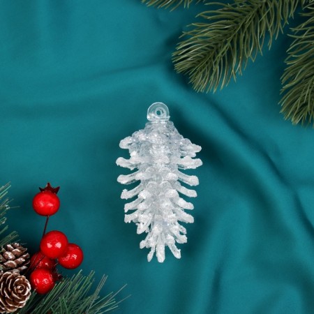 Decoration Christmas tree "bump shish" 8.5x4.5 cm, white