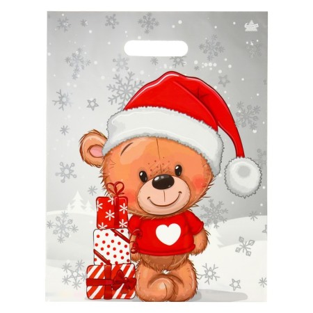 Package "Bear with Gifts", polyethylene with a cut pen, GL 40 x 31 cm, 60 μm