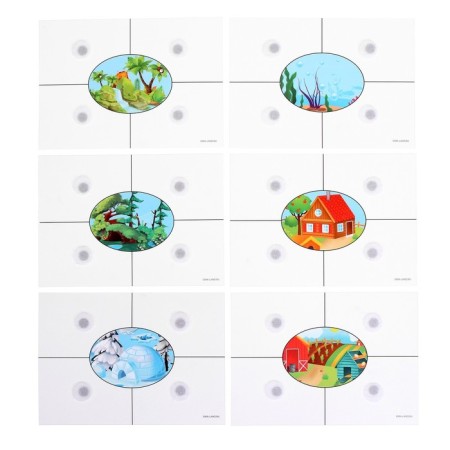 Velcro game "Who lives where", 6 cards-4
