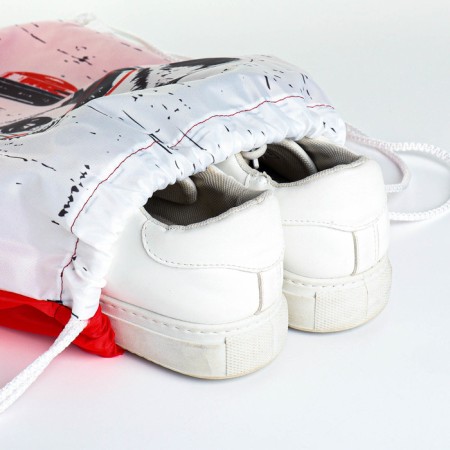 Bag for shoes on the lace, white color-3