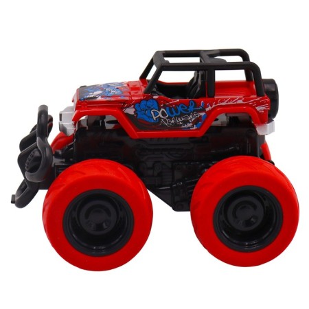 Friction Funky Toys "Safari" machine, with crash effect, 4x4, red color-2