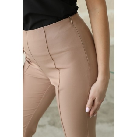 Female trousers, size 50, beige color-7