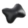 Car bone pillow, on a headrest, eco -leather perforated, black 16x24 cm