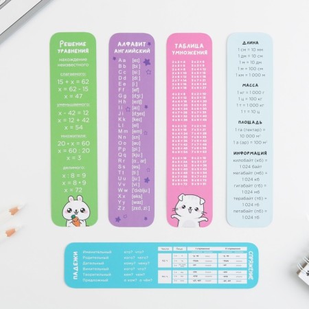 A set of cardboard bookmarks 5 pcs "Beasts"-2