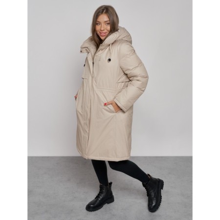 Coat insulated winter female, size 42, beige color-11