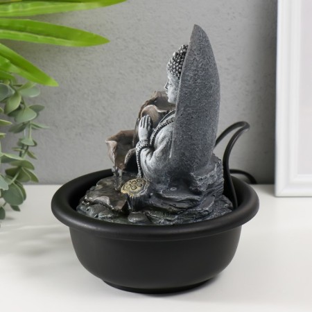 The desktop fountain from the network, the backlight "Buddha in lotuses" 16x16x19 cm-3