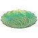 Glass dish with wavy edges "leaves", d = 305 mm, green / gold color