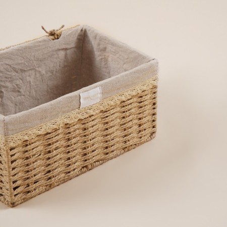 Basket for storing manual weaving with a lid, paper 35x25x19 cm-2
