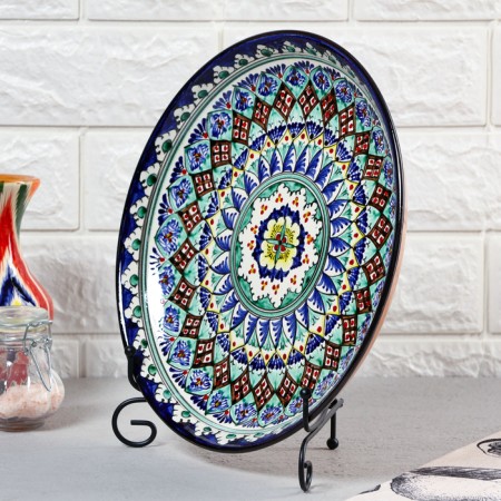 Largan Rishtan ceramics "Patterns", 28 cm, blue-2