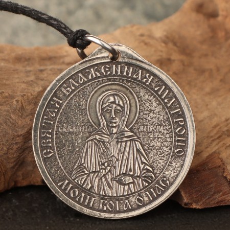 Icon-suspension Holy Blessed Matrona and Keeper Angel, 12g, 33x30 mm, Juv. Melchior-1