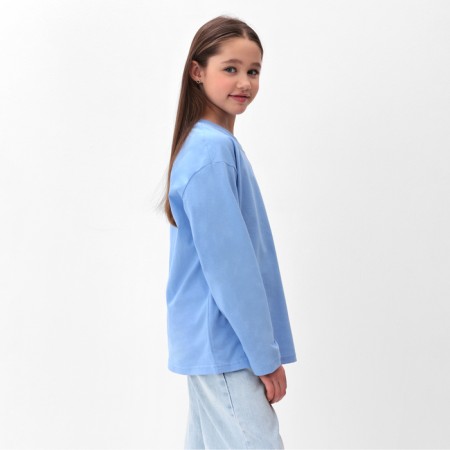Longsliv children's minku, blue color, height 110 cm-2
